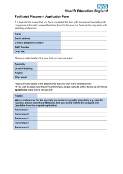 Facilitated Placement Application Form