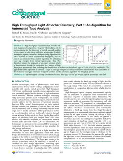 High Throughput Light Absorber Discovery, Part 1: An Algorithm for