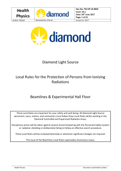 Beamlines Local Rules - Diamond Light Source