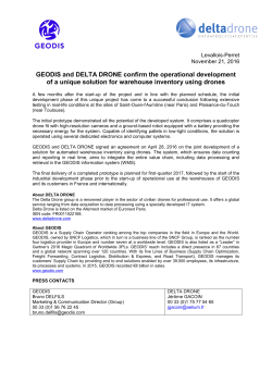GEODIS and DELTA DRONE confirm the operational development