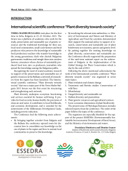 International scientific conference &ldquo;Plant diversity towards society&rdquo;