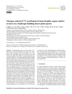 Nitrogen control of 13C enrichment in