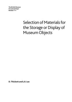 Selection of Materials for the Storage or Display of