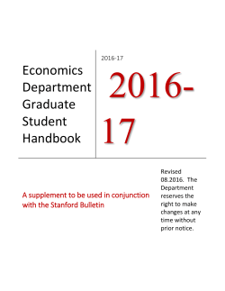 Economics Department Graduate Student Handbook