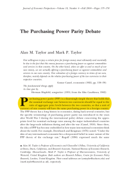 The Purchasing Power Parity Debate