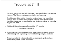 Product Recall - New Zealand Feed Manufacturers Association