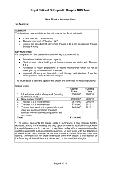 Theatre Business Case - Royal National Orthopaedic Hospital NHS