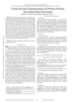 Extraction and Characterisation of Protein Fraction from Date Palm