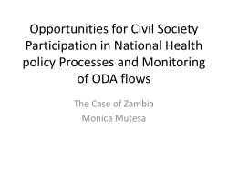 Opportunities for Civil Society Participation in National Health policy