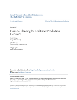 Financial Planning for Real Estate Production Decisions
