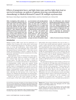 Effects of paraprotein heavy and light chain types