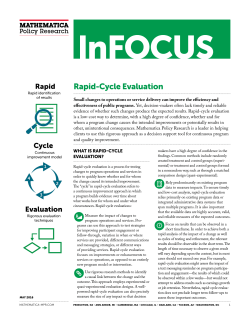 Rapid-Cycle Evaluation (In Focus)