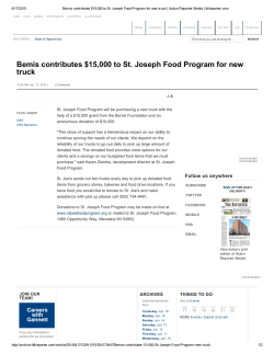 Bemis contributes $15,000 to St. Joseph Food Program for new truck