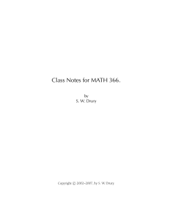 Class Notes for MATH 366.