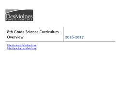 8th Grade Science Curriculum Overview