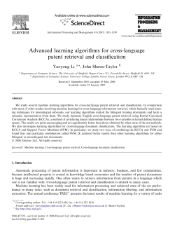 Advanced learning algorithms for cross