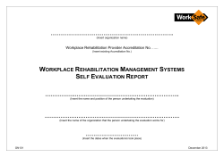 BACK TO WORK REHABILITATION PROVIDERS