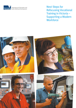 Next Steps for Refocusing Vocational Training in Victoria