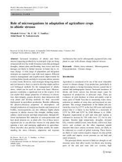 Role of microorganisms in adaptation of agriculture crops to abiotic