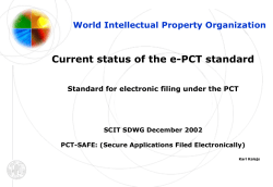 PCT-SAFE: Current status of the e-PCT Standard
