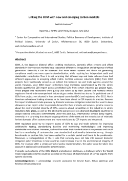 Linking the CDM with new and emerging carbon markets Abstract