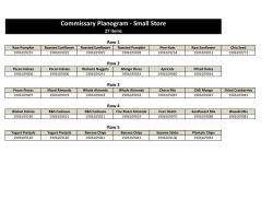 Commissary Planogram - Small Store
