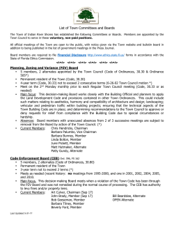Board/Committee Overview - Town of Indian River Shores
