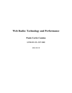 Web Radio: Technology and Performance