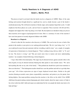 Family Reactions to A Diagnosis of ADHD Grant L