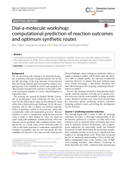 Dial-a-molecule workshop: computational prediction of reaction
