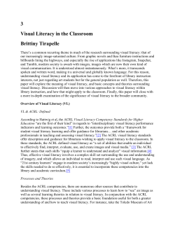 3 Visual Literacy in the Classroom Brittiny Tirapelle