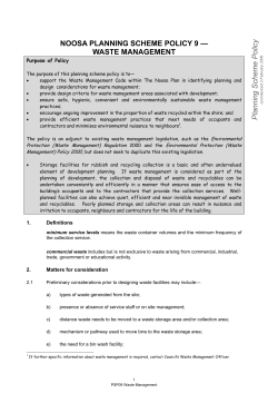 WASTE MANAGEMENT - Noosa Shire Council