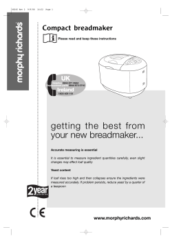 getting the best from your new breadmaker