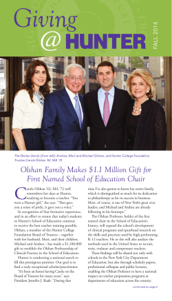 Olshan Family Makes $1.1 Million Gift for First