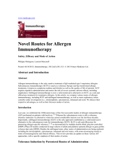 Novel Routes for Allergen Immunotherapy