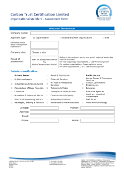 The Carbon Trust Standard