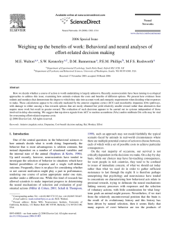 Behavioral and neural analyses of effort