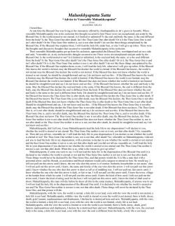 Advice to Malunkhyaputta and Vacchagotta