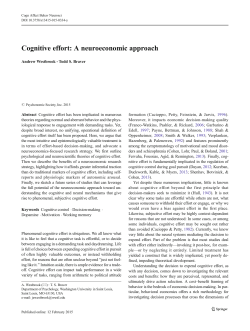 Cognitive effort: A neuroeconomic approach