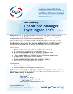 Operations Manager Foyle Ingredient`s OM/FI/01
