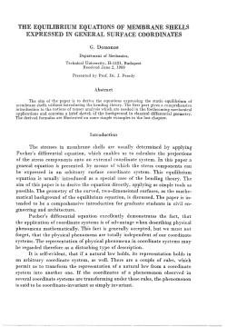 the equilibrium equations of membrane shells expressed in general