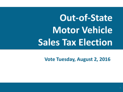 Motor Vehicle Sales Tax Election FAQ*s