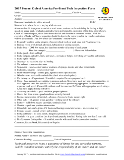 FCA Technical Inspection Form