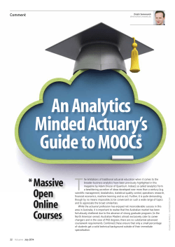An Analytics Minded Actuary`s Guide to MOOCs