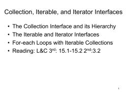 ADTs, Collection Interface, Java Collections API