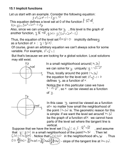 15.1 Implicit functions Let us start with an example. Consider the