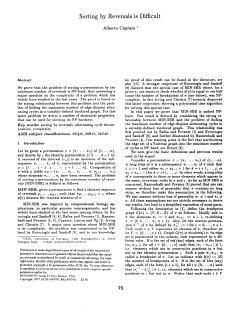 Sorting by Reversals is Difficult - Oberlin College Computer Science