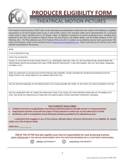 producer eligibility form - Producers Guild of America