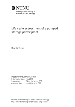 Life cycle assessment of a pumped storage power plant