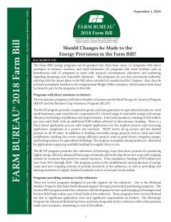 FA R M B U R E A U&reg; 2018 Farm Bill